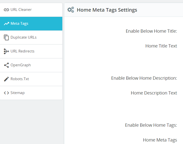 Meta Tags Management